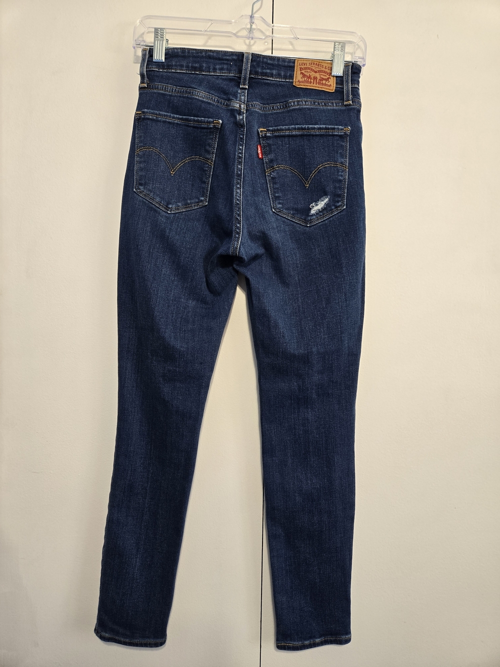 Levi's 721 High Rise Skinny Ankle Jeans Distressed Dark Wash‎ W26 - Picture 6 of 7